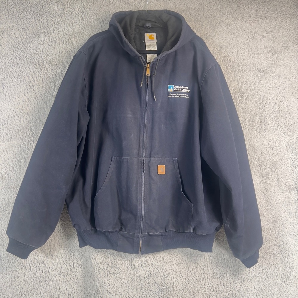 Carhartt J25 MDT Midnight Blue Thermal Lined Faded Jacket Mens 2XL Tall PGE